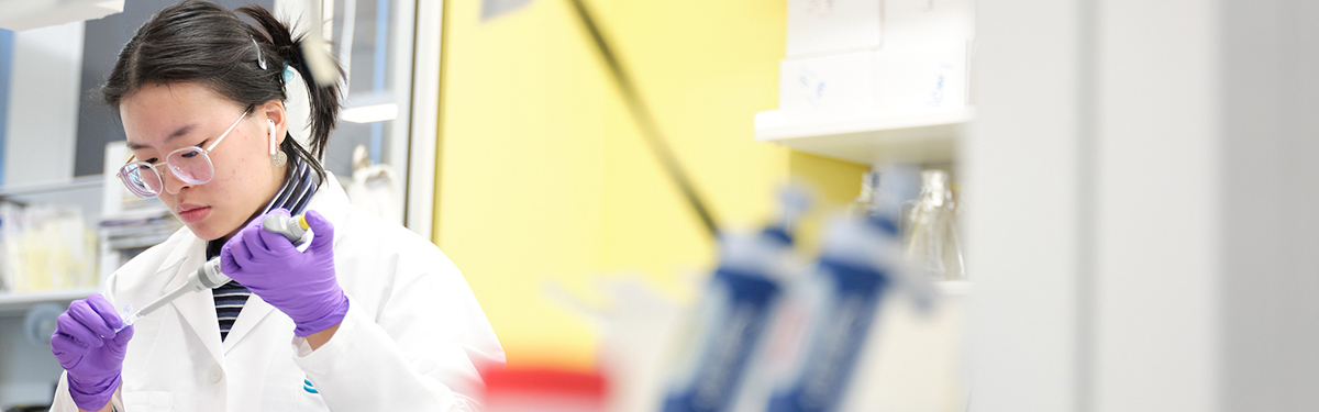 Researcher working in a lab